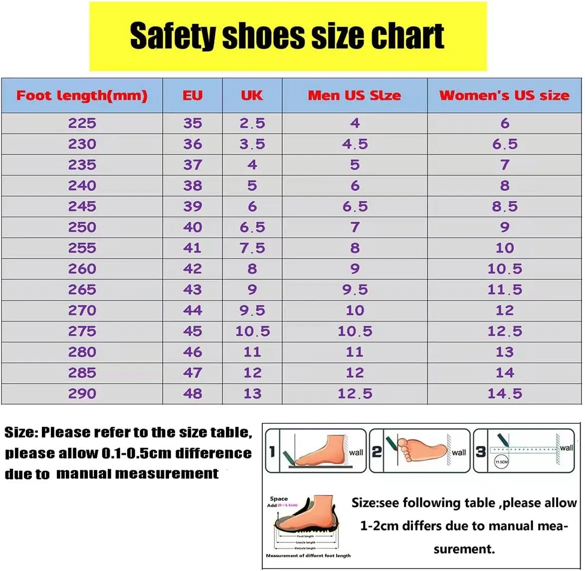 Men's Safety Toe Athletic Work Shoe,Lightweight Safety Shoes Slip Resistant Work Sneaker Breathable Puncture Proof Shoes,