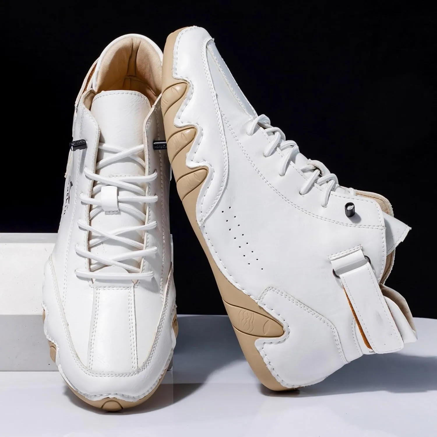Men's Slip Shoes Couple's New Foreign Trade High Top Boots Men And Women Leisure Short Boots Trend Breathable Leather
