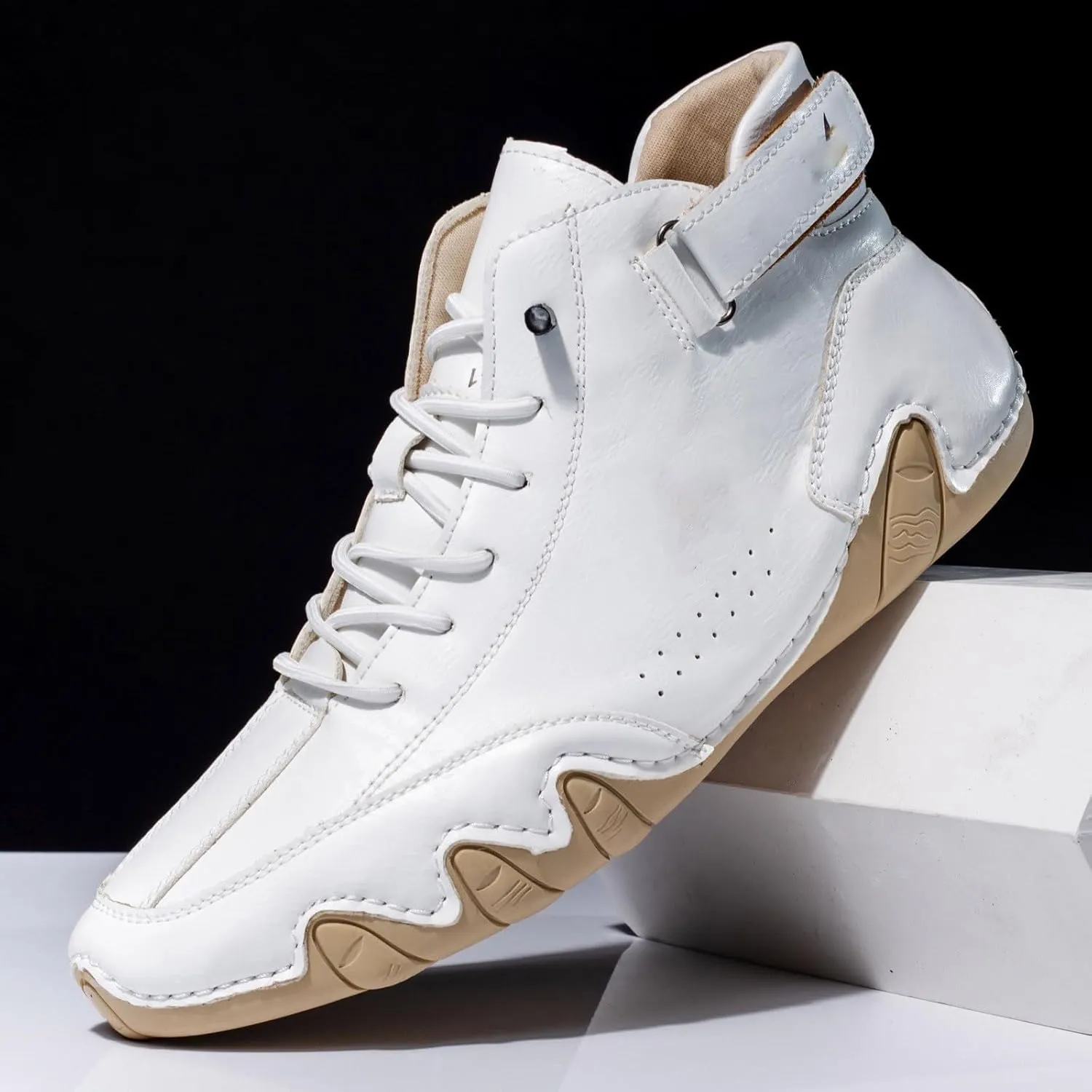Men's Slip Shoes Couple's New Foreign Trade High Top Boots Men And Women Leisure Short Boots Trend Breathable Leather