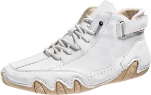 Men's Slip Shoes Couple's New Foreign Trade High Top Boots Men And Women Leisure Short Boots Trend Breathable Leather