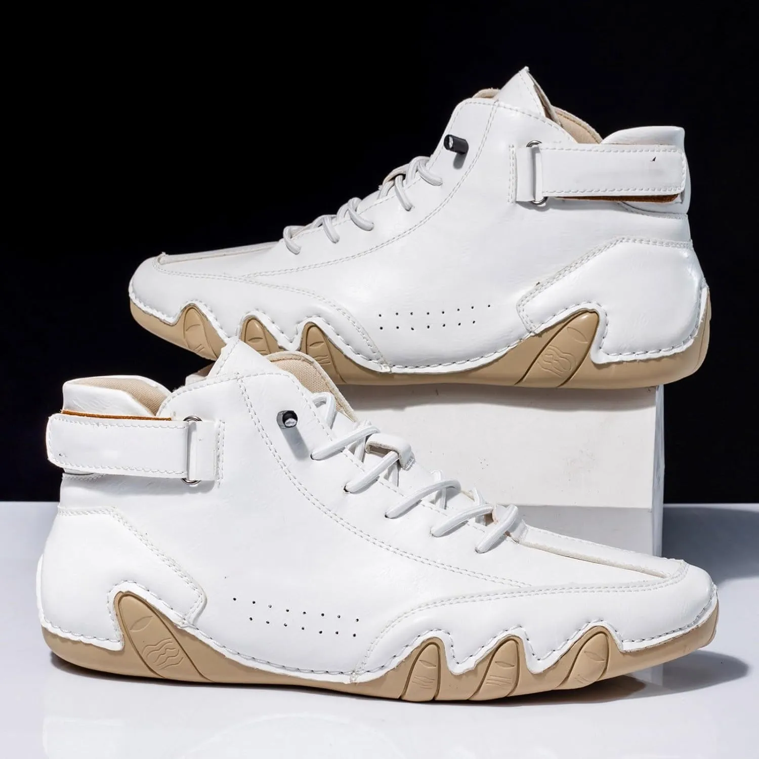 Men's Slip Shoes Couple's New Foreign Trade High Top Boots Men And Women Leisure Short Boots Trend Breathable Leather