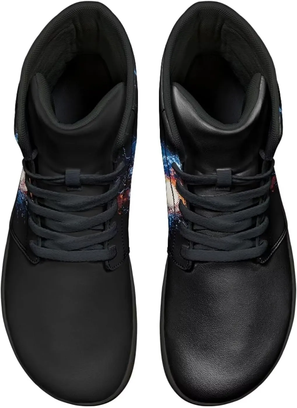 Mens Wide Toe Box Shoes High Top Lace Up Barefoot Sneakers Zero Drop Breathable Hiking Running Footwear