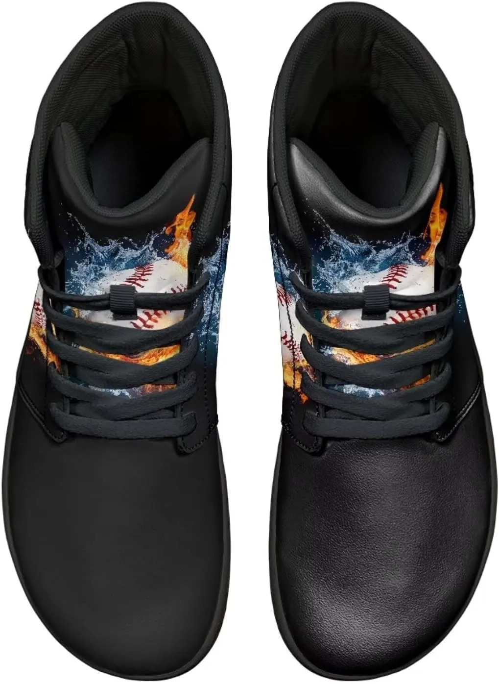 Mens Wide Toe Box Shoes High Top Lace Up Barefoot Sneakers Zero Drop Breathable Hiking Running Footwear