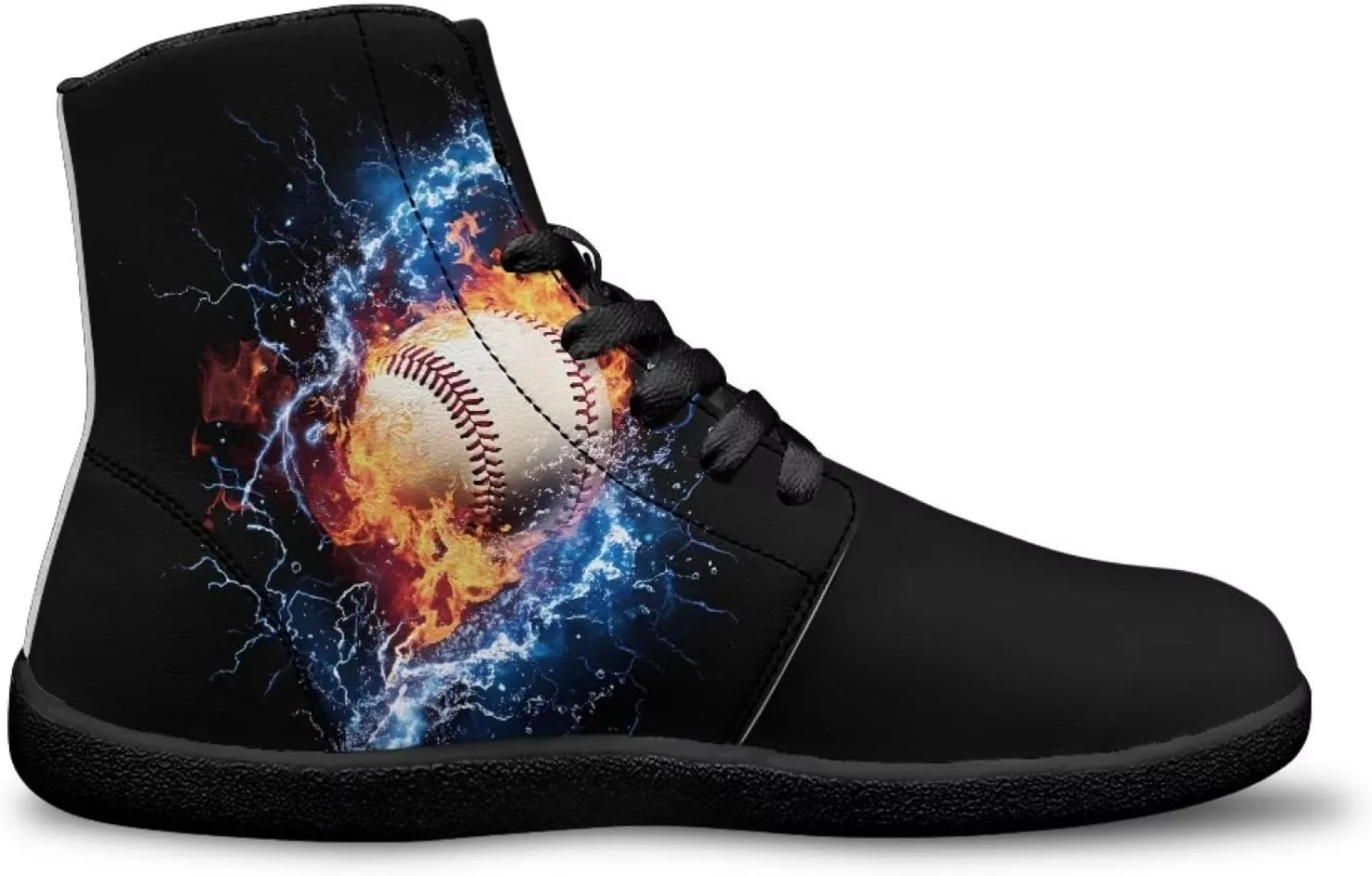Mens Wide Toe Box Shoes High Top Lace Up Barefoot Sneakers Zero Drop Breathable Hiking Running Footwear