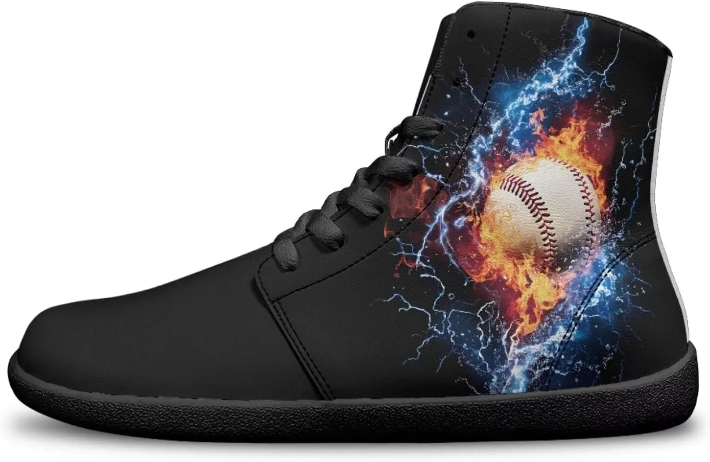 Mens Wide Toe Box Shoes High Top Lace Up Barefoot Sneakers Zero Drop Breathable Hiking Running Footwear