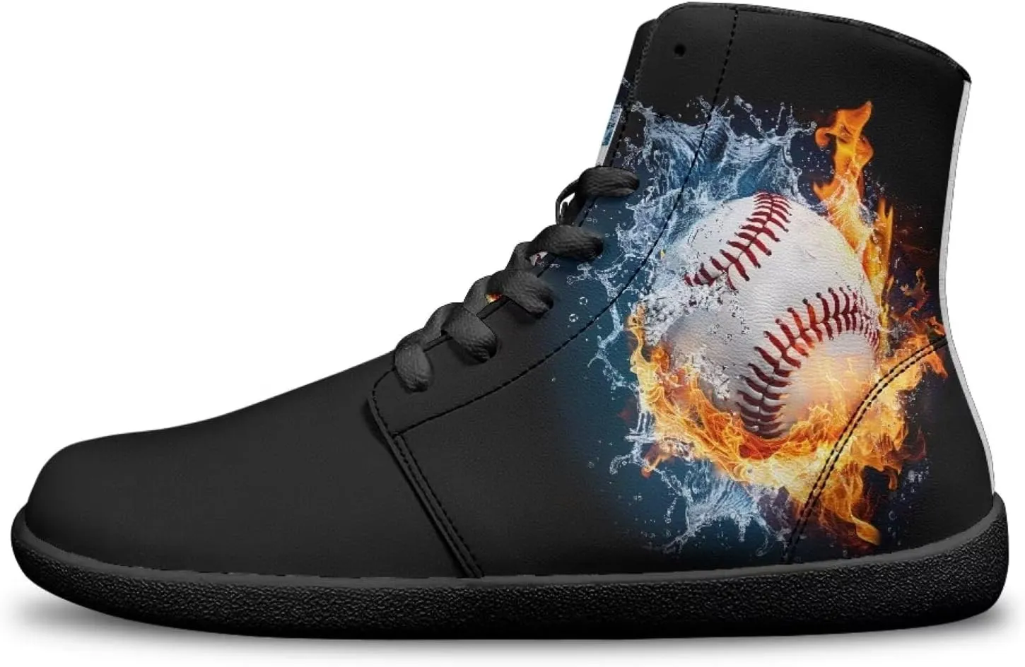 Mens Wide Toe Box Shoes High Top Lace Up Barefoot Sneakers Zero Drop Breathable Hiking Running Footwear
