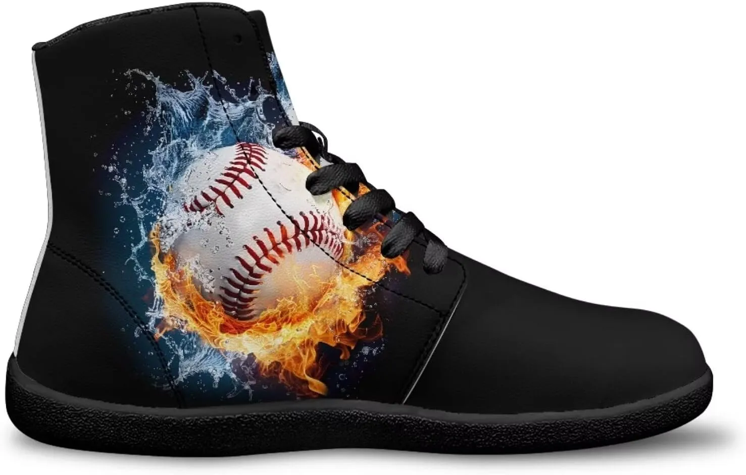 Mens Wide Toe Box Shoes High Top Lace Up Barefoot Sneakers Zero Drop Breathable Hiking Running Footwear