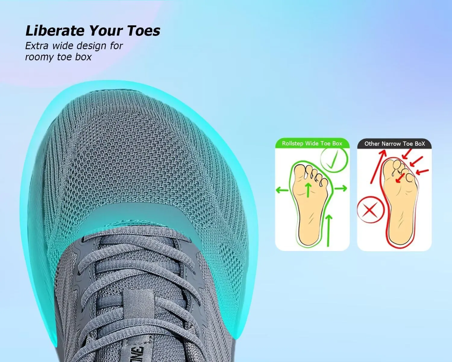 Mens Wide Walking Shoes Soft Sole Non Slip Running Comfortable Tennis Breathable Athletic Gym Workout Sport Sneakers