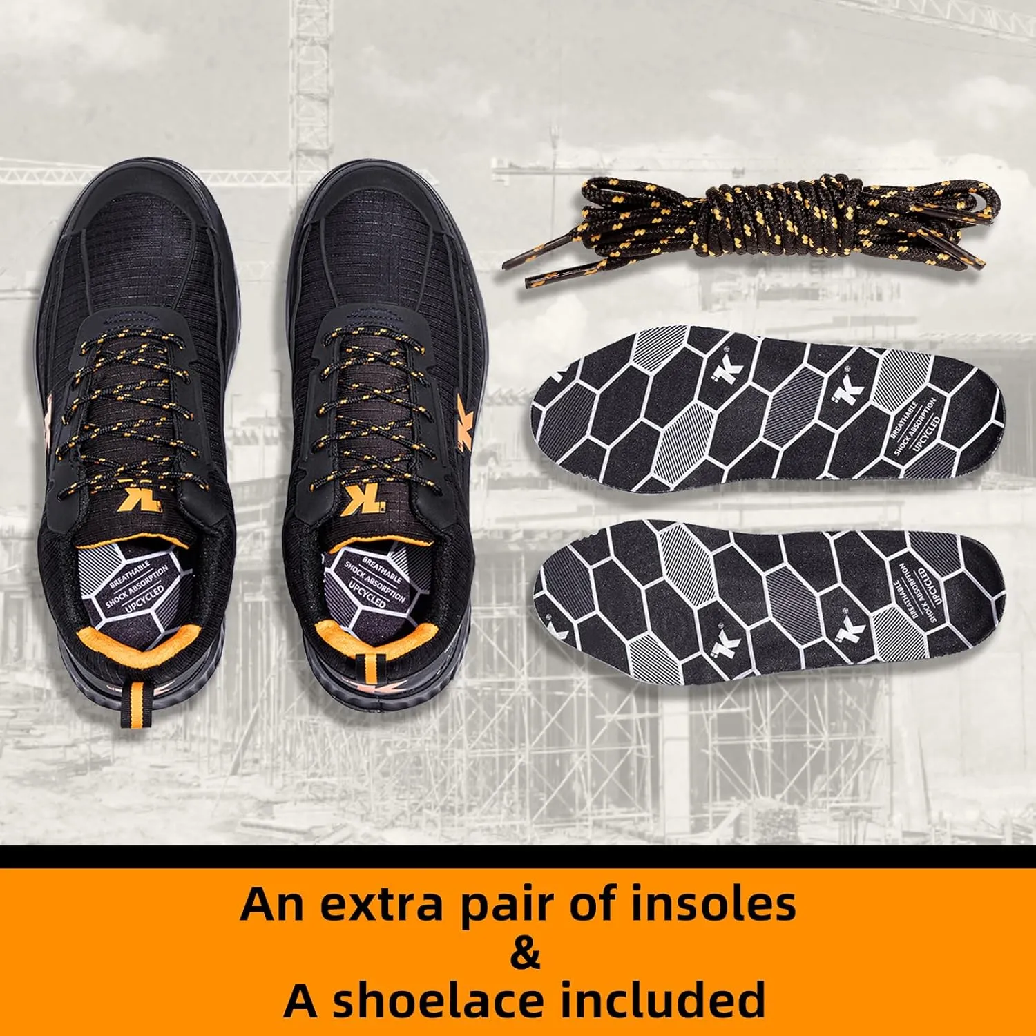 Men's Work & Safety Footwear, 100% Waterproof Composite Toe Electrical Hazard Industrial & Construction Safety Shoes ASTM F2413, Puncture Proof, Slip and Oil Resistant F3445 Work Sneakers