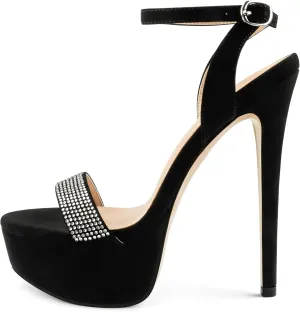 MERUMOTE Women's Platform Heels Sky High Heel Sandals Party Bridal Evening Shoes