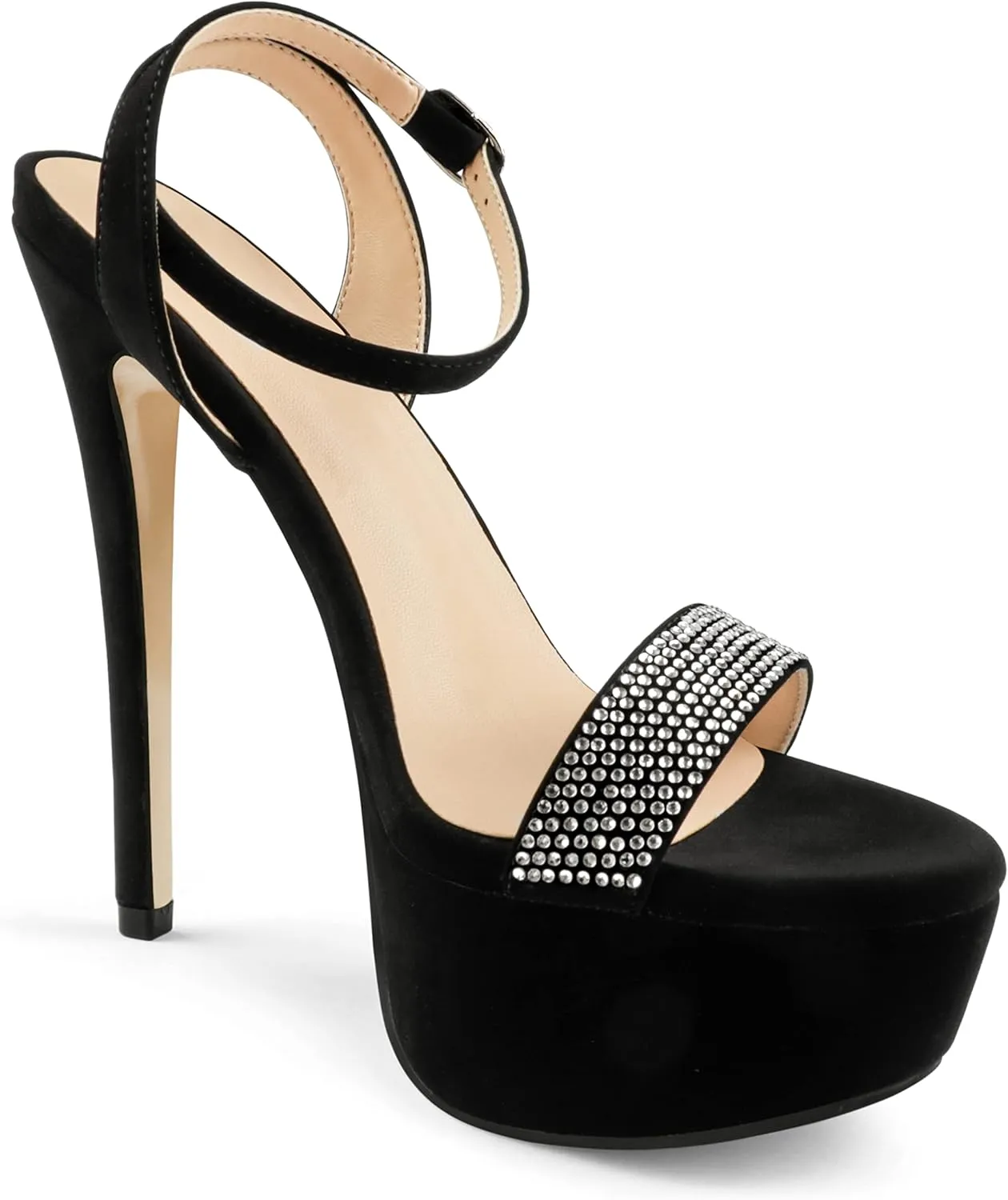 MERUMOTE Women's Platform Heels Sky High Heel Sandals Party Bridal Evening Shoes