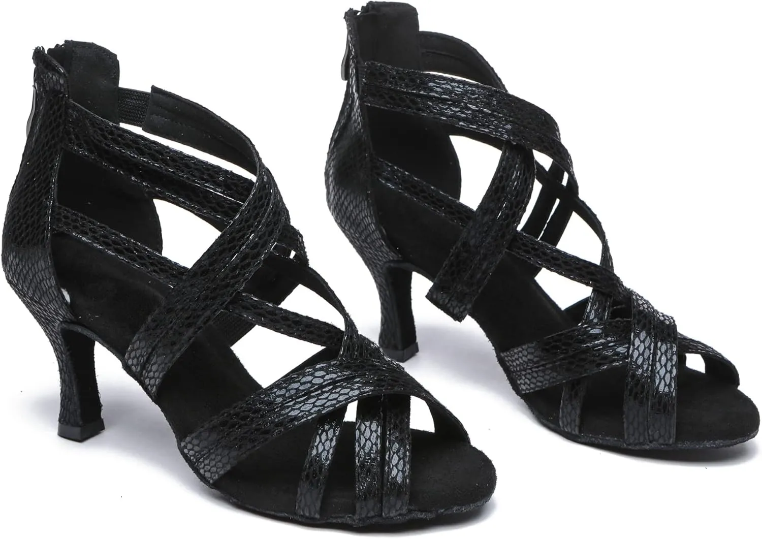 Minishion Dancing Shoes Heels for Women Snake Wedding Sandals L538