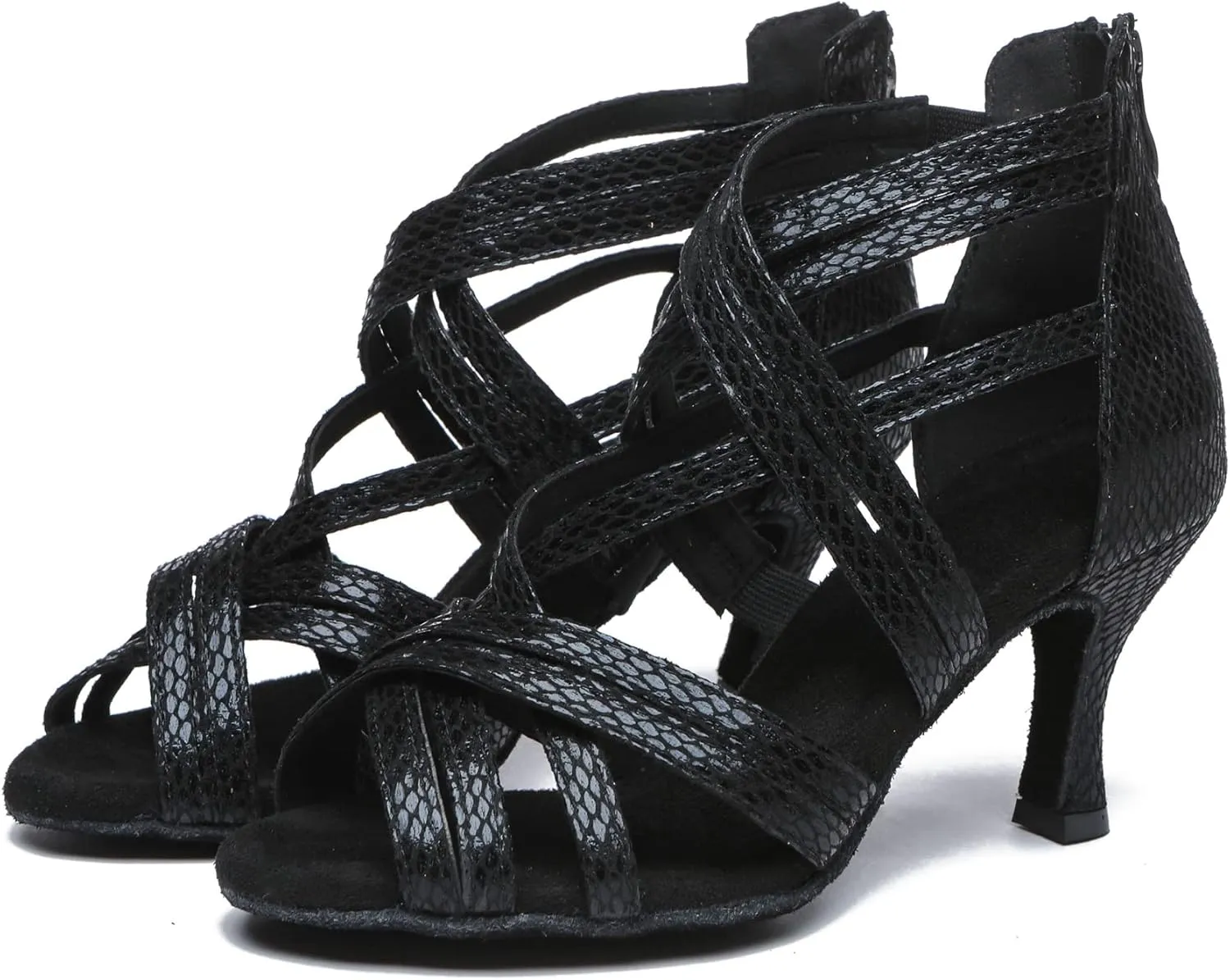 Minishion Dancing Shoes Heels for Women Snake Wedding Sandals L538
