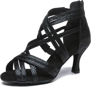 Minishion Dancing Shoes Heels for Women Snake Wedding Sandals L538