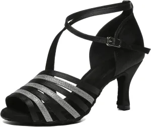 Minishion Womens Ballroom Dance Shoes Strappy Latin Salsa Wedding Evening Sandals