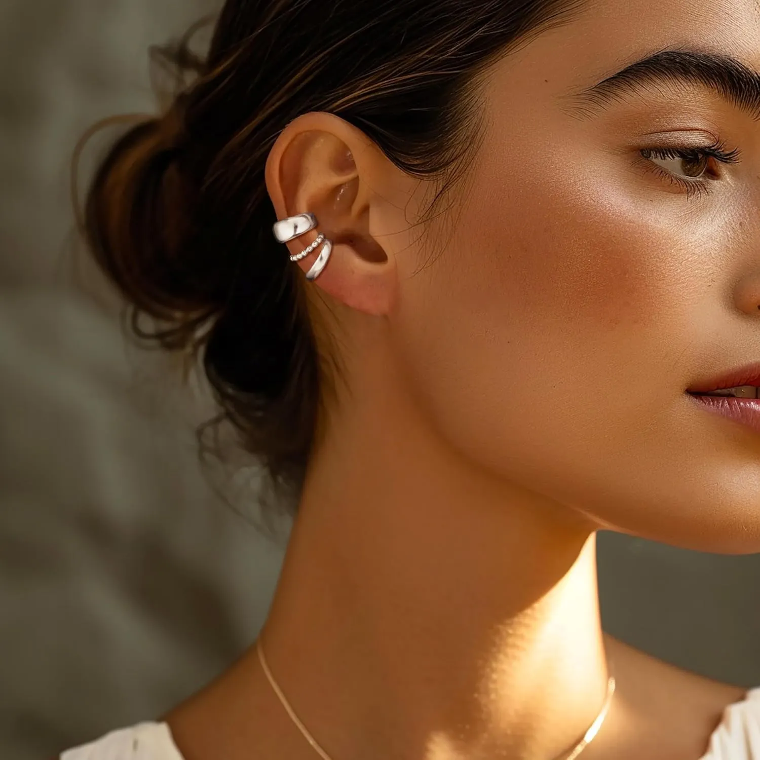 Moodear 3Pcs Chunky/Thin Ear Cuffs Non Piercing for Women - Dainty 14K Gold Plated Cuff Earring Trendy Cubic Zirconia Ear Cuff for Women Cartilage Jewelry Gift