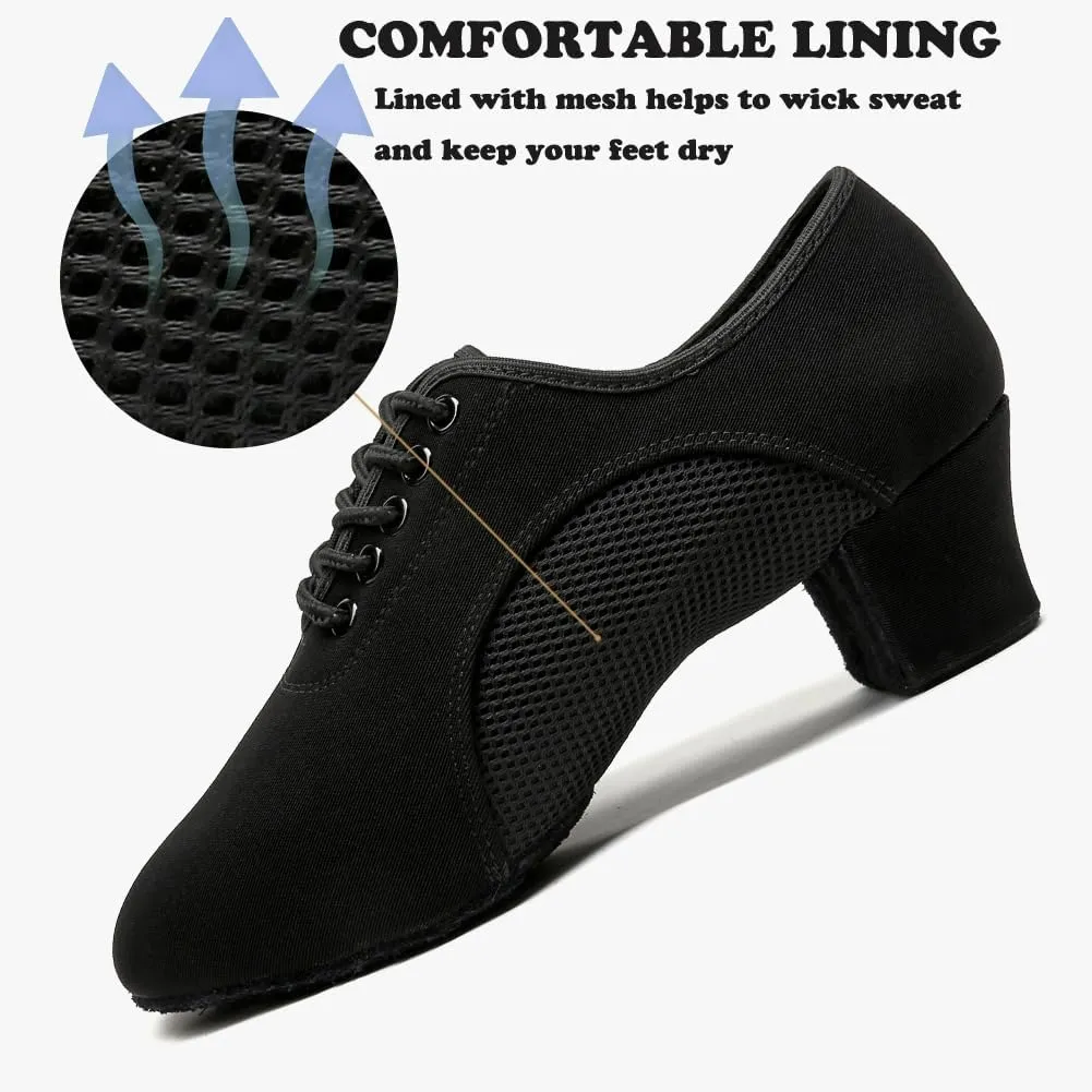MSMAX Ballroom Dance Shoes Women Latin Dancing Heels Jazz Rhythm Teaching Shoes