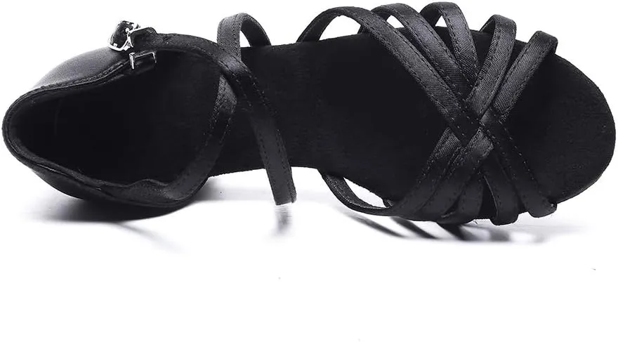 MSMAX Girls Latin Dance Shoe Low Heel Salsa Dancing Sandals for Women