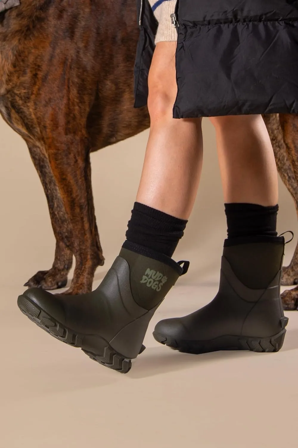 Mud Dogs RUTLAND SHORT Mens Womens Unisex Waterproof Dog Walking Neoprene Ankle Wellies Wellington Boots