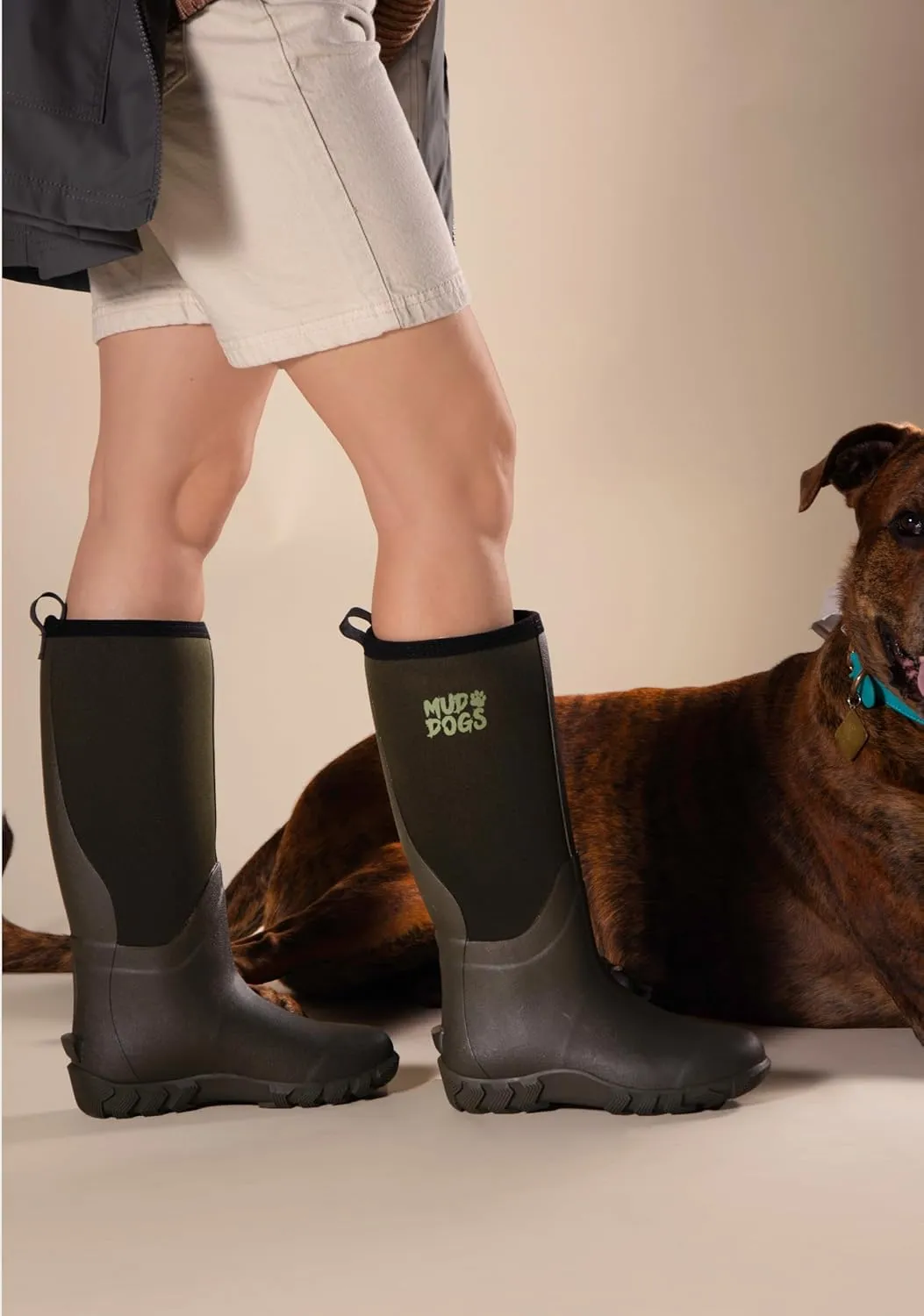 Mud Dogs RUTLAND TALL Mens Womens Unisex Waterproof Dog Walking Neoprene Ankle Wellies Wellington Boots
