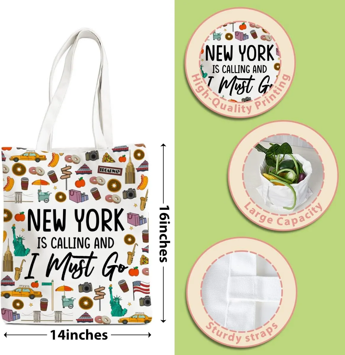 New York Chicago Nashville Paris Italy Los Angeles Las Vegas Lover Gifts Tote Bag Beach Bag Travel Souvenir Gift