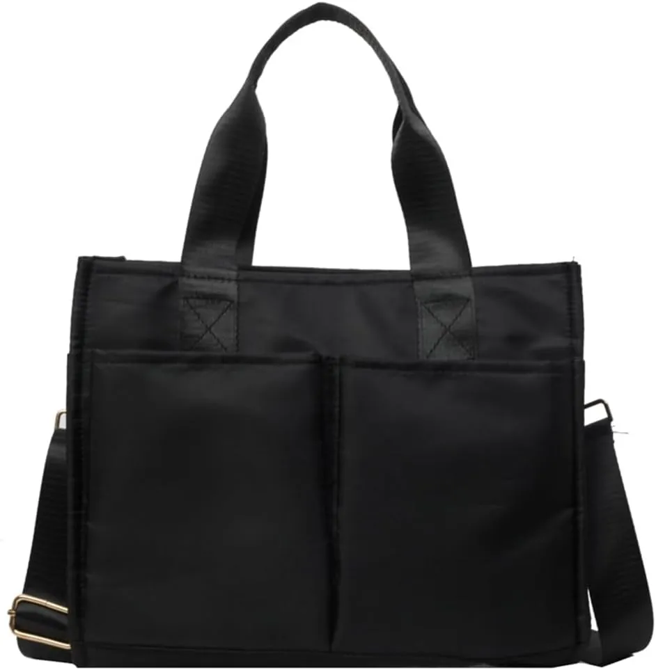 Nylon Women Tote Bag Canvas Retro Multi-pockets Shoulder Crossbody Purse Large Capacity Travel Bag Satchel Hobo Handbags