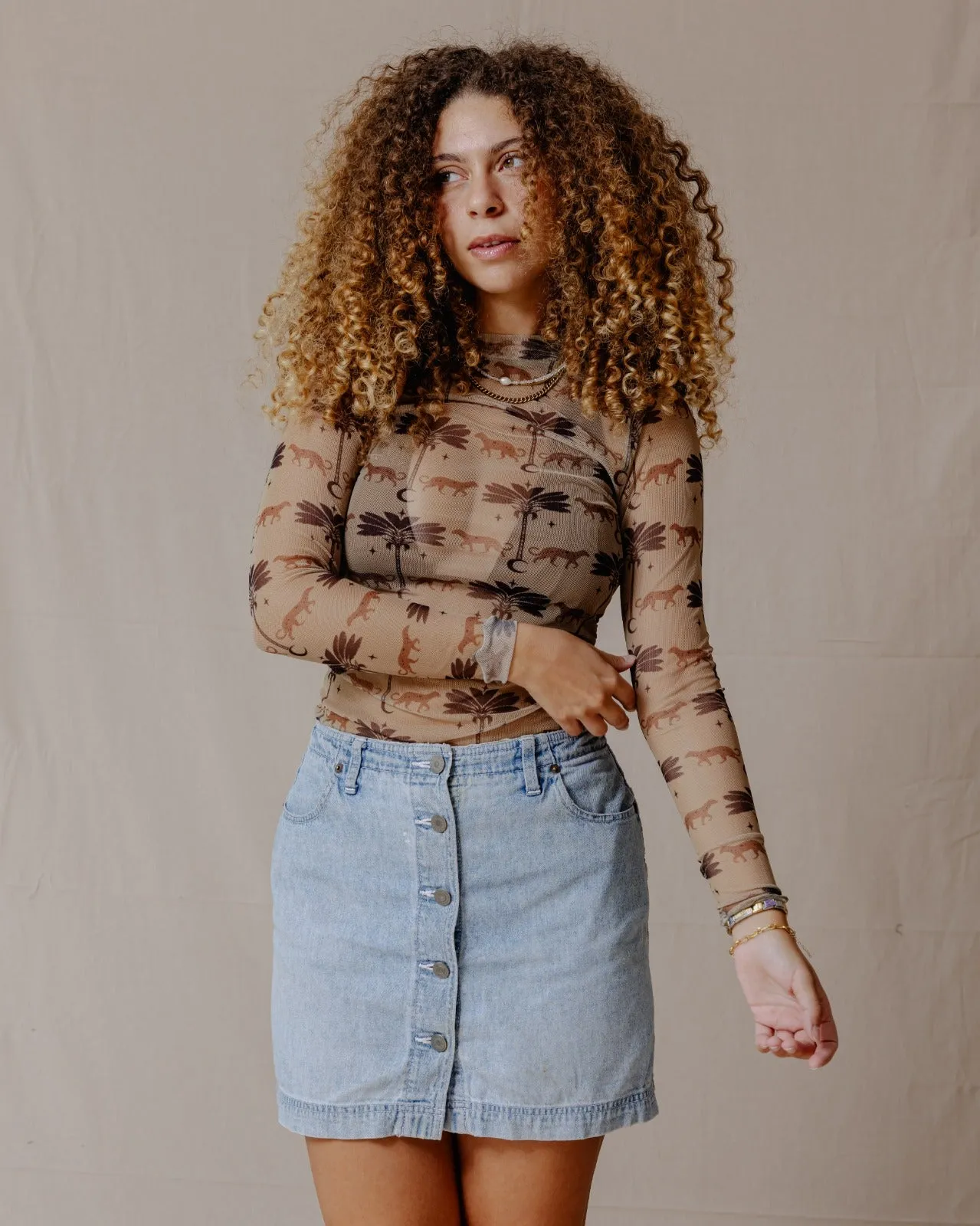 Oasis Glam Mesh Top