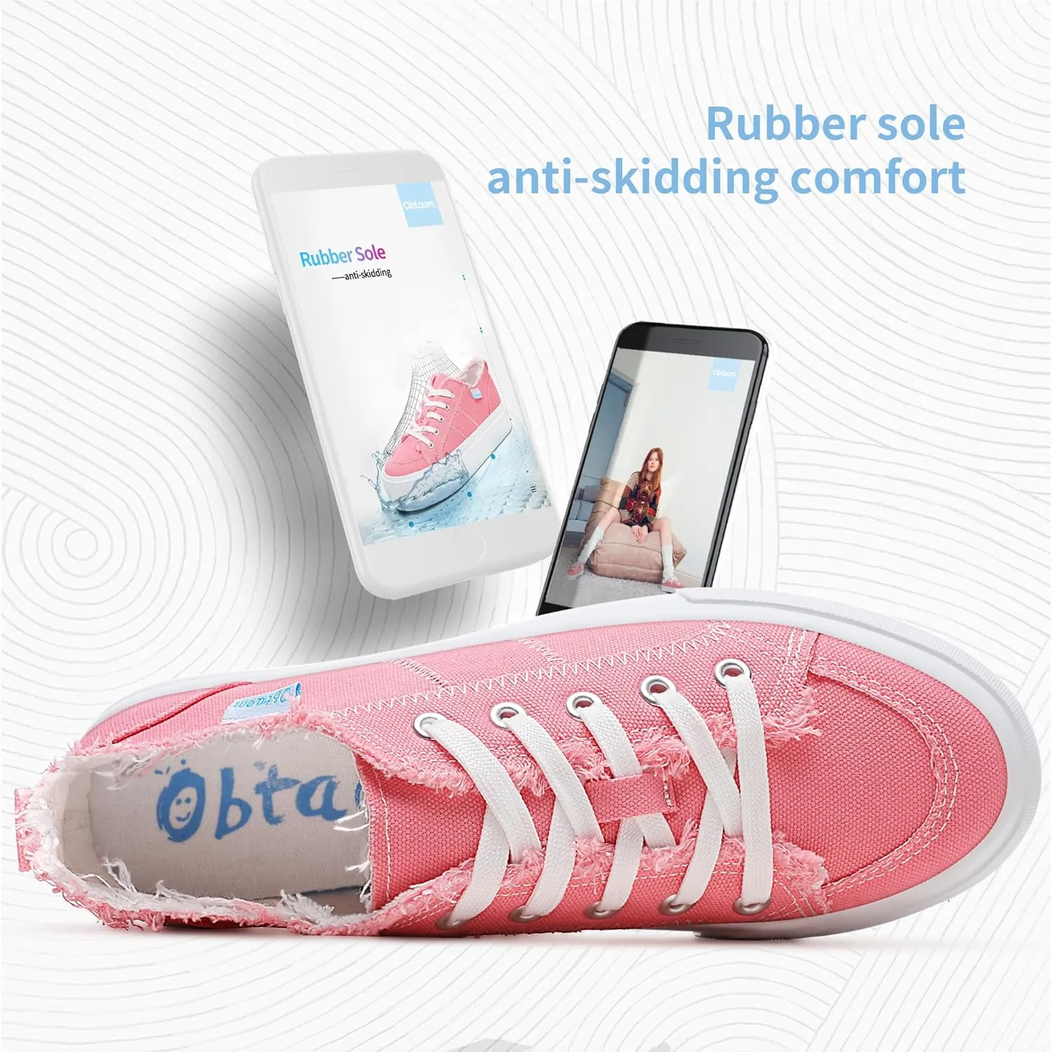 Obtaom Women Platform Canvas Sneakers White Comfort Play Fashion Sneakers Casual Lift Platform Lace Up Shoes Cute Low Top Walking Shoes for Lady