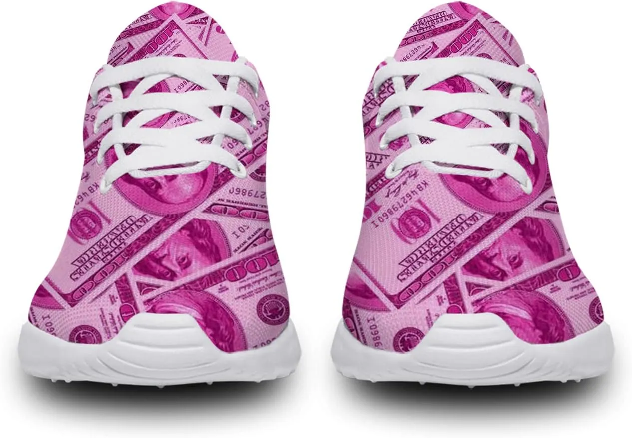 One Hundred Dollar Bill Print Shoes Womens Mens Fashion Sneakers Comfortable Running Tennis Shoes Gifts for Friends