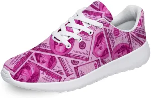 One Hundred Dollar Bill Print Shoes Womens Mens Fashion Sneakers Comfortable Running Tennis Shoes Gifts for Friends