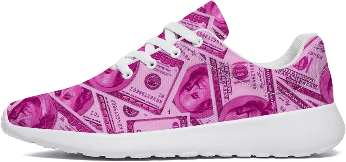 One Hundred Dollar Bill Print Shoes Womens Mens Fashion Sneakers Comfortable Running Tennis Shoes Gifts for Friends