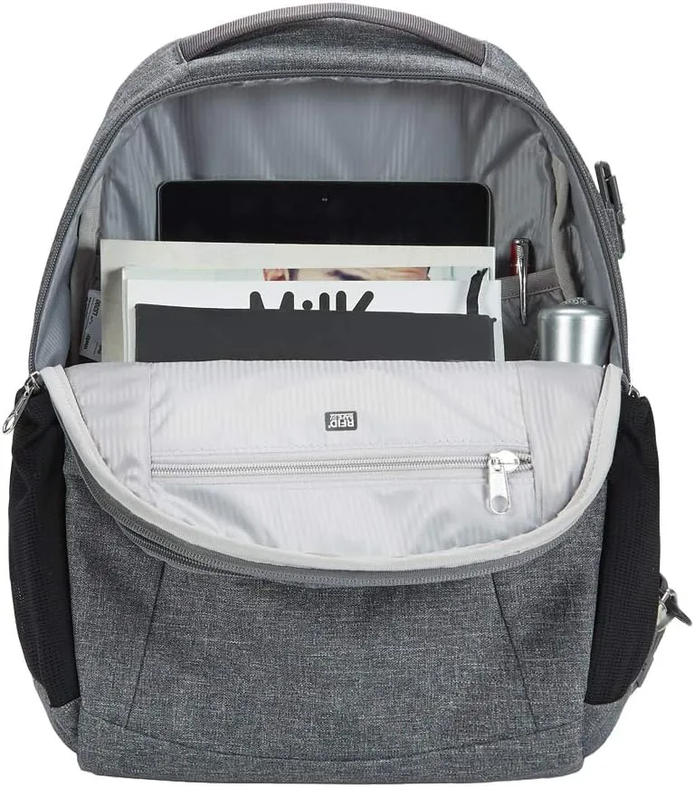 Pacsafe Metrosafe LS350 15 Liter Anti Theft Laptop Daypack/Backpack - with Padded 13" Laptop Sleeve, Adjustable Shoulder Straps, Patented Security Technology, Black