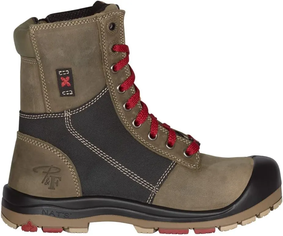 P&F Workwear 8" Steel toe work boots for Women | with zipper - PF368