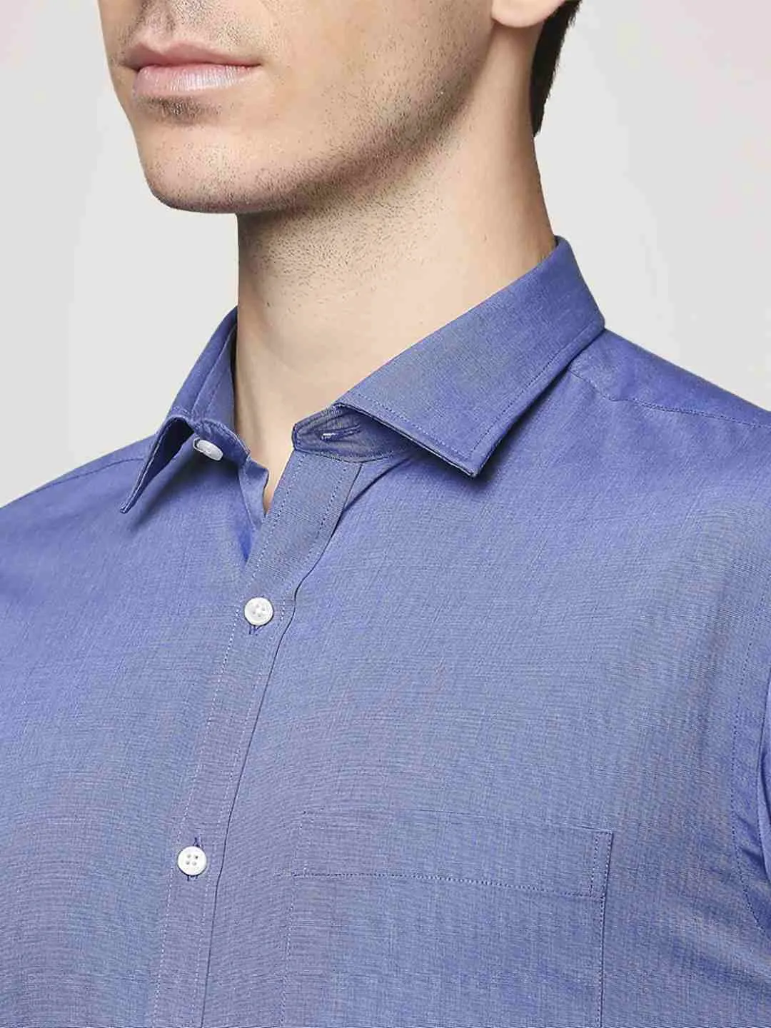 Park Avenue Men Blue Slim Fit Cotton Formal Shirt