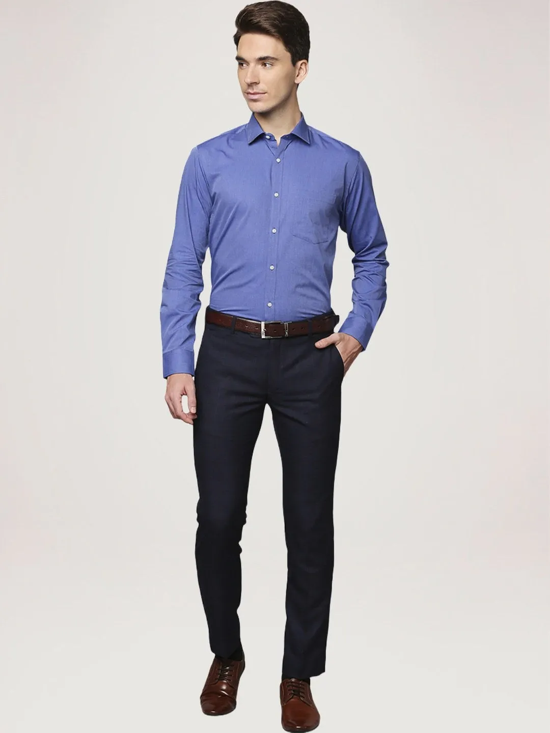 Park Avenue Men Blue Slim Fit Cotton Formal Shirt
