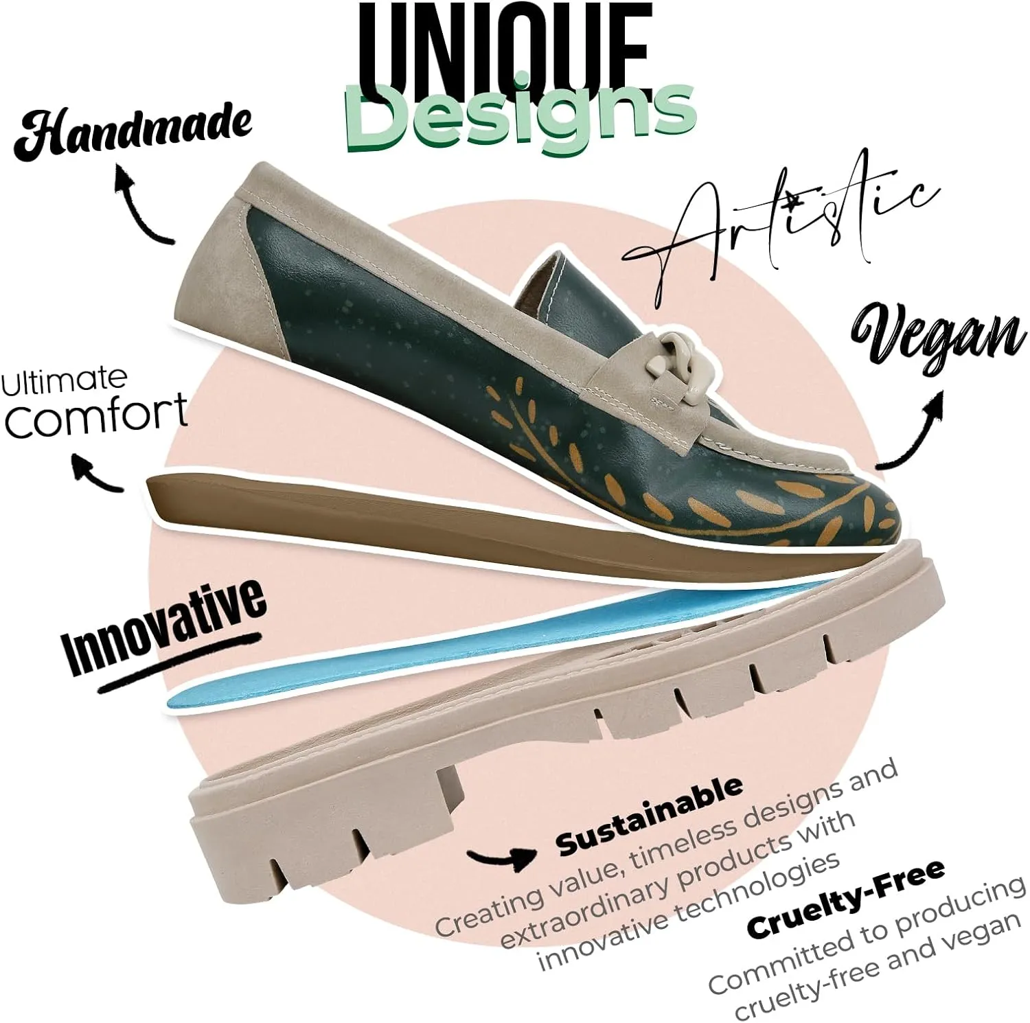 Penny Loafers for Women - Handmade and Vegan Leather Platform Loafers for Women