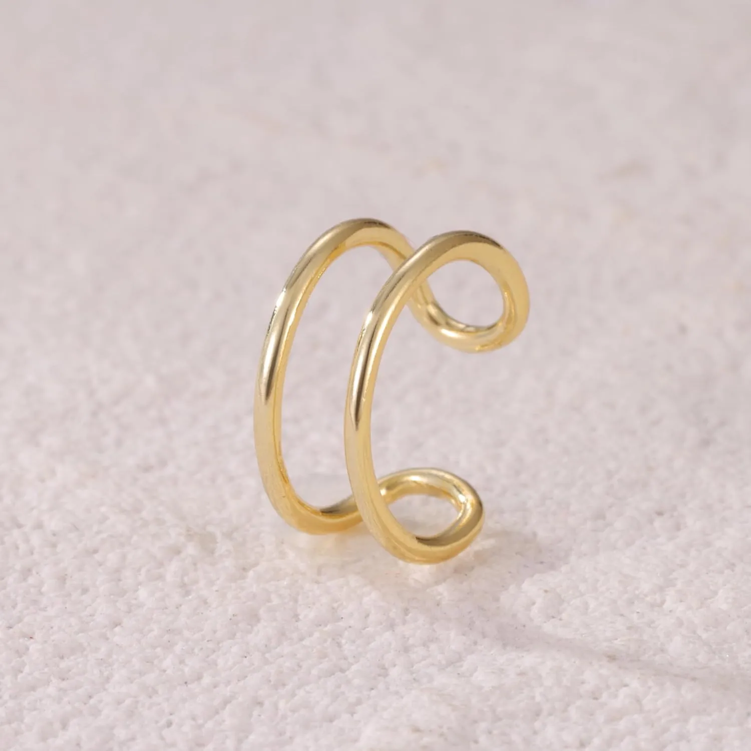 PLOMFOV Ear Cuff Earrings for Women Ear Cuffs Non Piercing 14K Gold Filled Ear Cuff Gold Clip on Cartilage Fake Earrings Trendy Chunky/Thin Ear Cuff Single