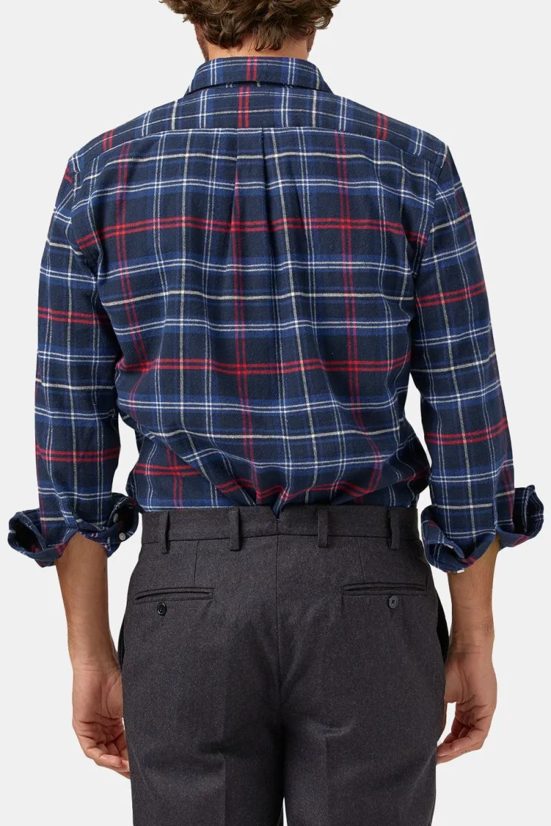 Portuguese Flannel Pop Up ESP Check Shirt (Blue / White / Red)