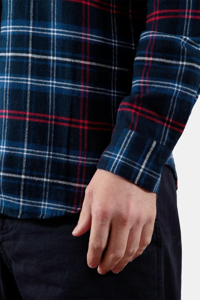 Portuguese Flannel Pop Up ESP Check Shirt (Blue / White / Red)