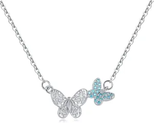 Presentski Butterfly Necklaces for Women Dainty Minimalist Butterfly Silver Pendants Necklace