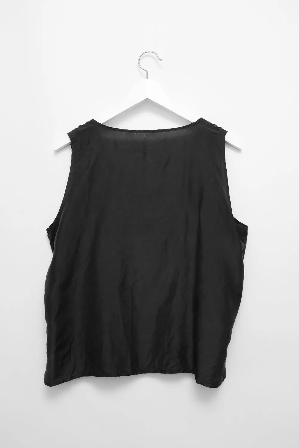 PURE SILK BLACK VINTAGE TANKTOP