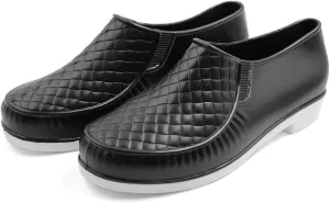 Qtqgoitem Black US 7.5 Rubber Rhombus Pattern Good Performance Waterproof Rain Boots Wellies Ankle Shoes for Women (Model: 8b2 1ac 2e5 6be f73)