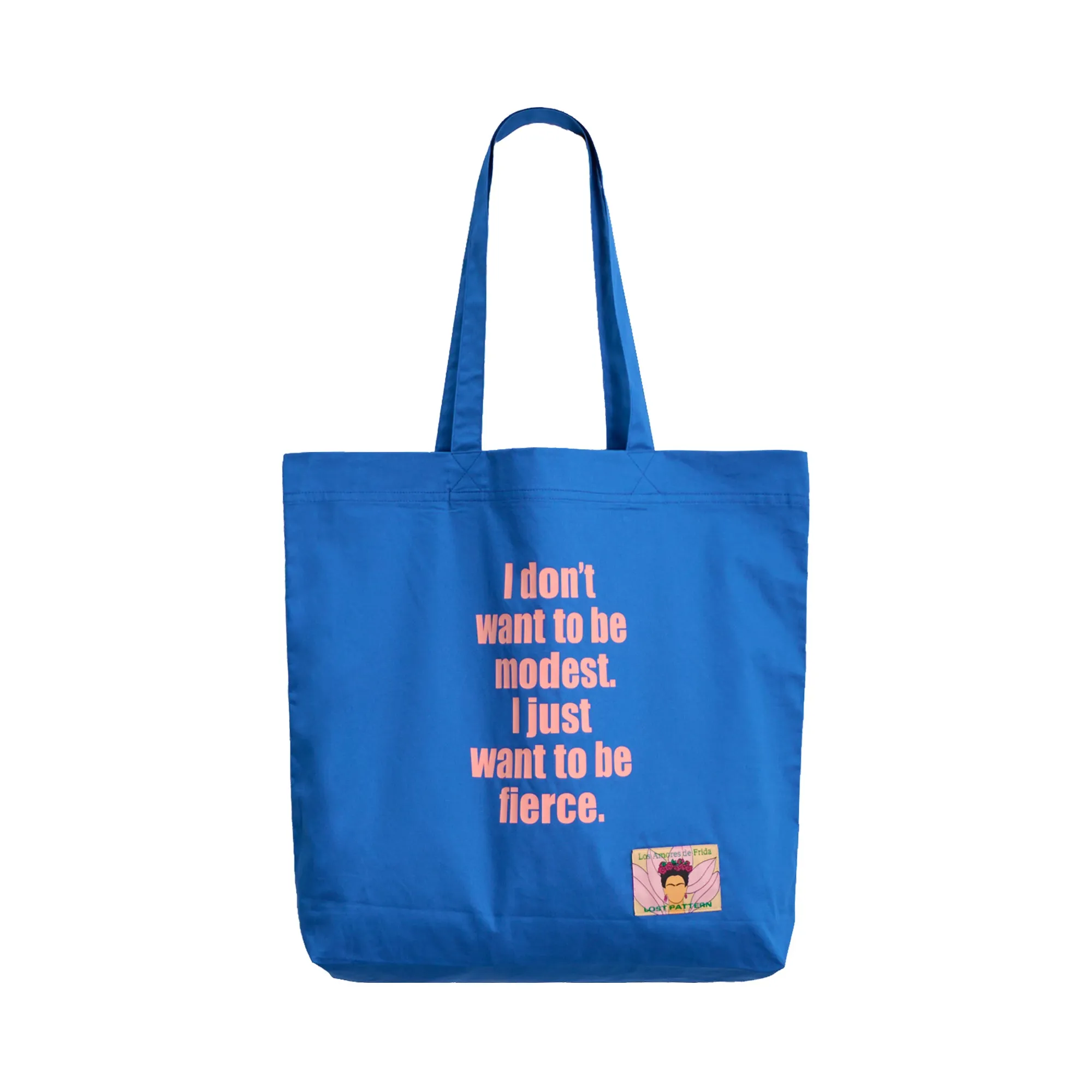 "The Voice of Frida" Cotton Tote Bag - Casa Azul Blue