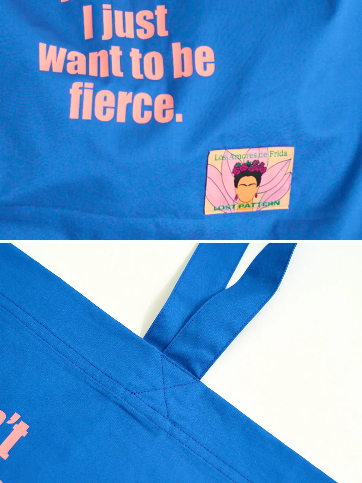 "The Voice of Frida" Cotton Tote Bag - Casa Azul Blue