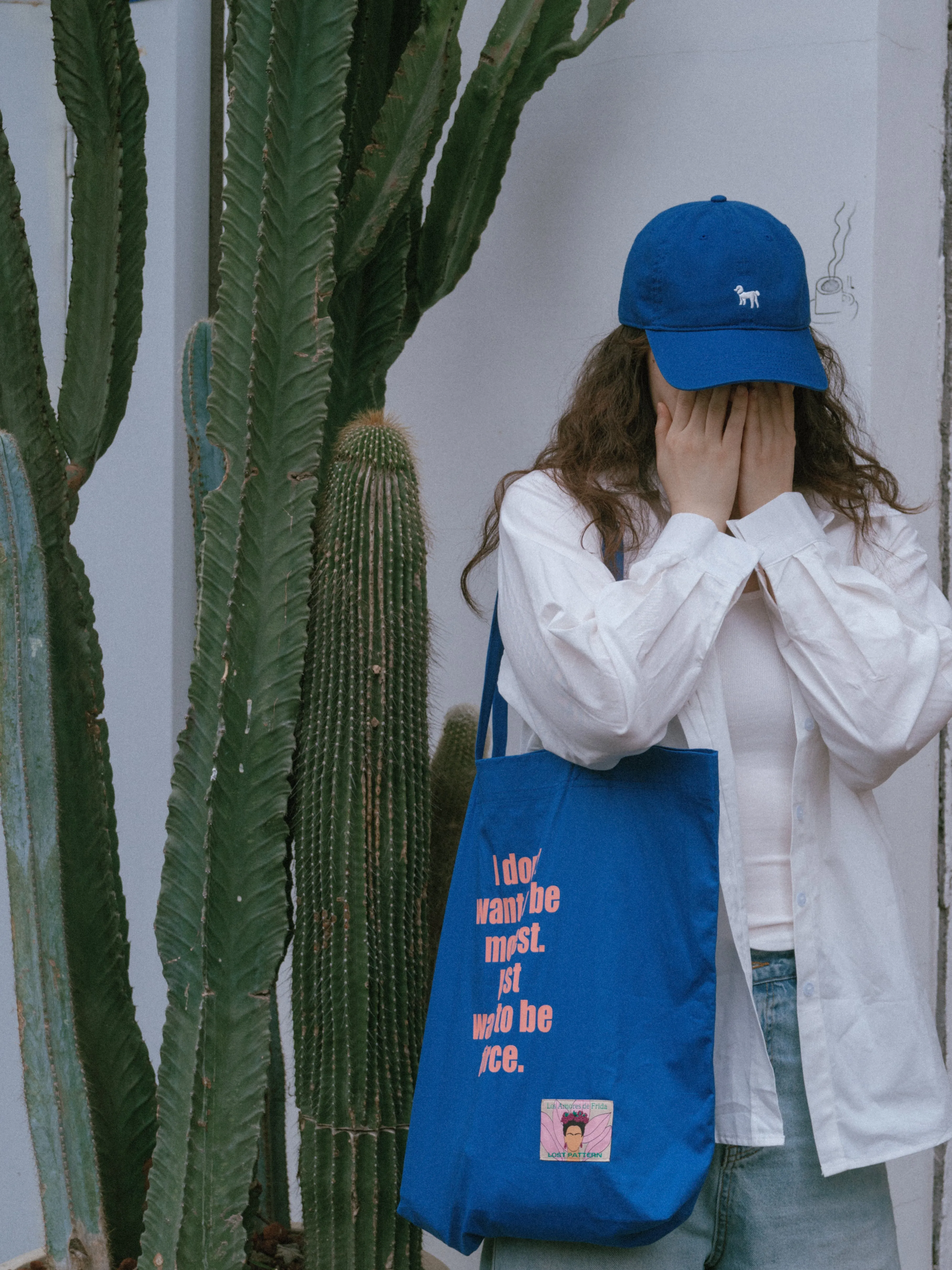 "The Voice of Frida" Cotton Tote Bag - Casa Azul Blue