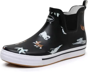 Rain Boots for Women and Men,Unisex Ankle Rain Shoes Anti-Slipping Rainboots with Comfortable Lightweight Garden Rubber Rain Boot and Outdoor Work Shoes,Waterproof Fishing Deck Boots