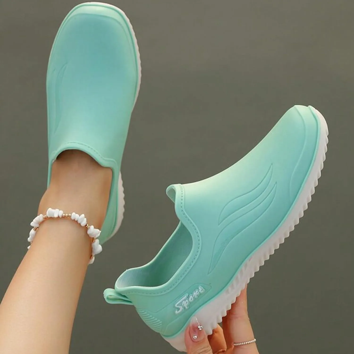 Rain Boots Women Ankle Garden Rainboot Slip On Short Rain Boots Garden Boots For Women Wide Width Waterproof Slip On Rain Shoe