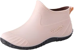 Rain Boots Women Women's Short Rain Boots Waterproof Anti Slip Rubber Ankle Chelsea Booties Comfortable Garden Shoes