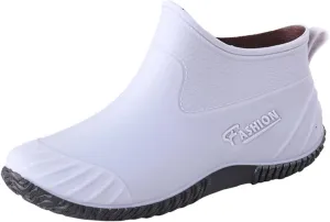 Rain Boots Women Women's Short Rain Boots Waterproof Anti Slip Rubber Ankle Chelsea Booties Comfortable Garden Shoes