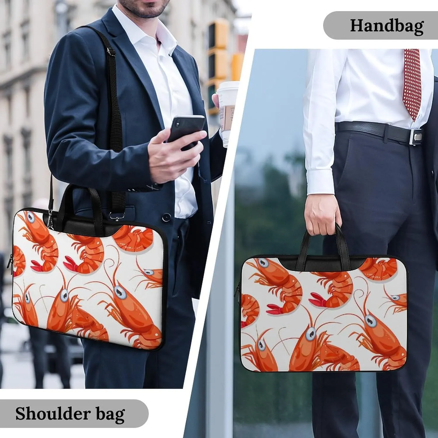 Red Crawfishes Red Lobsters Laptop Tote Bag Waterproof Computer Carrying Case Business Office Briefcase
